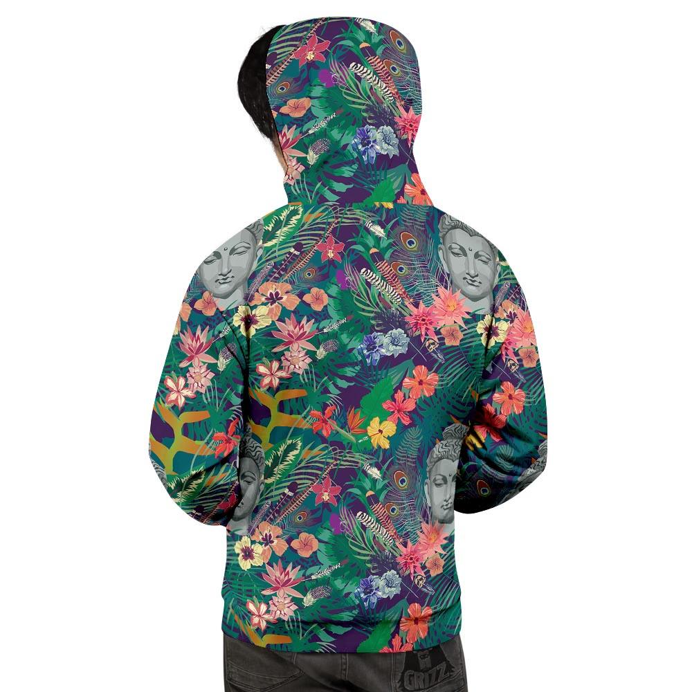 Buddha Tropical Print Pattern Men's Hoodie-grizzshop