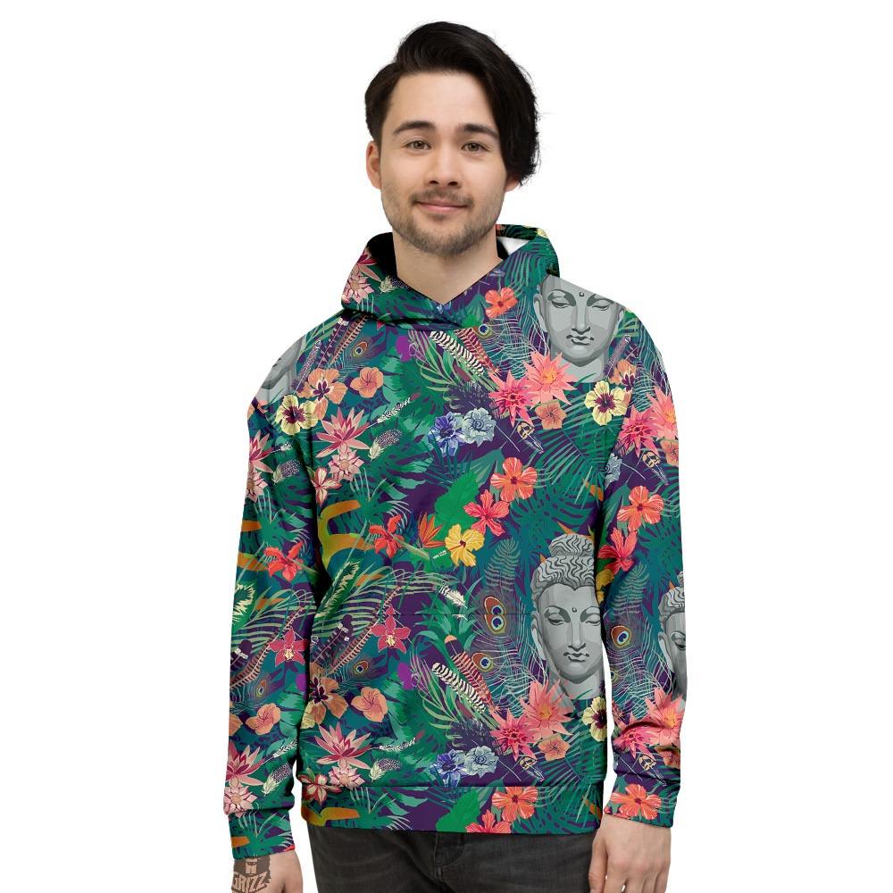 Buddha Tropical Print Pattern Men's Hoodie-grizzshop