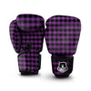 Buffalo Check Black And Purple Print Boxing Gloves-grizzshop