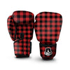 Buffalo Check Black And Red Print Boxing Gloves-grizzshop
