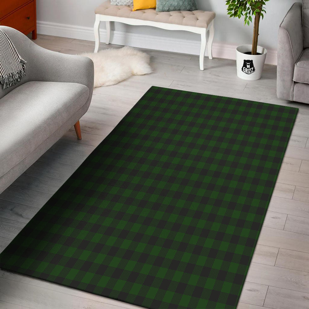 Buffalo Check Forest Green Print Pattern Floor Mat-grizzshop