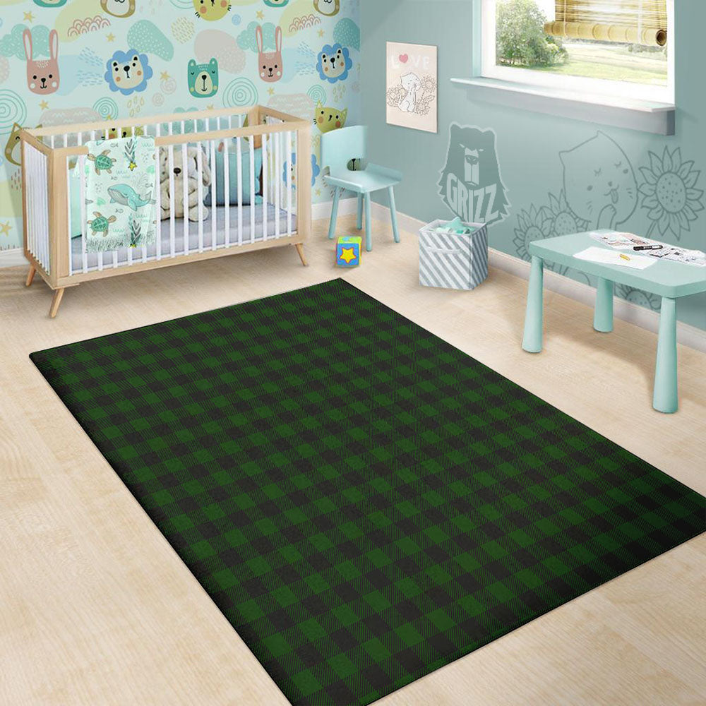 Buffalo Check Forest Green Print Pattern Floor Mat-grizzshop