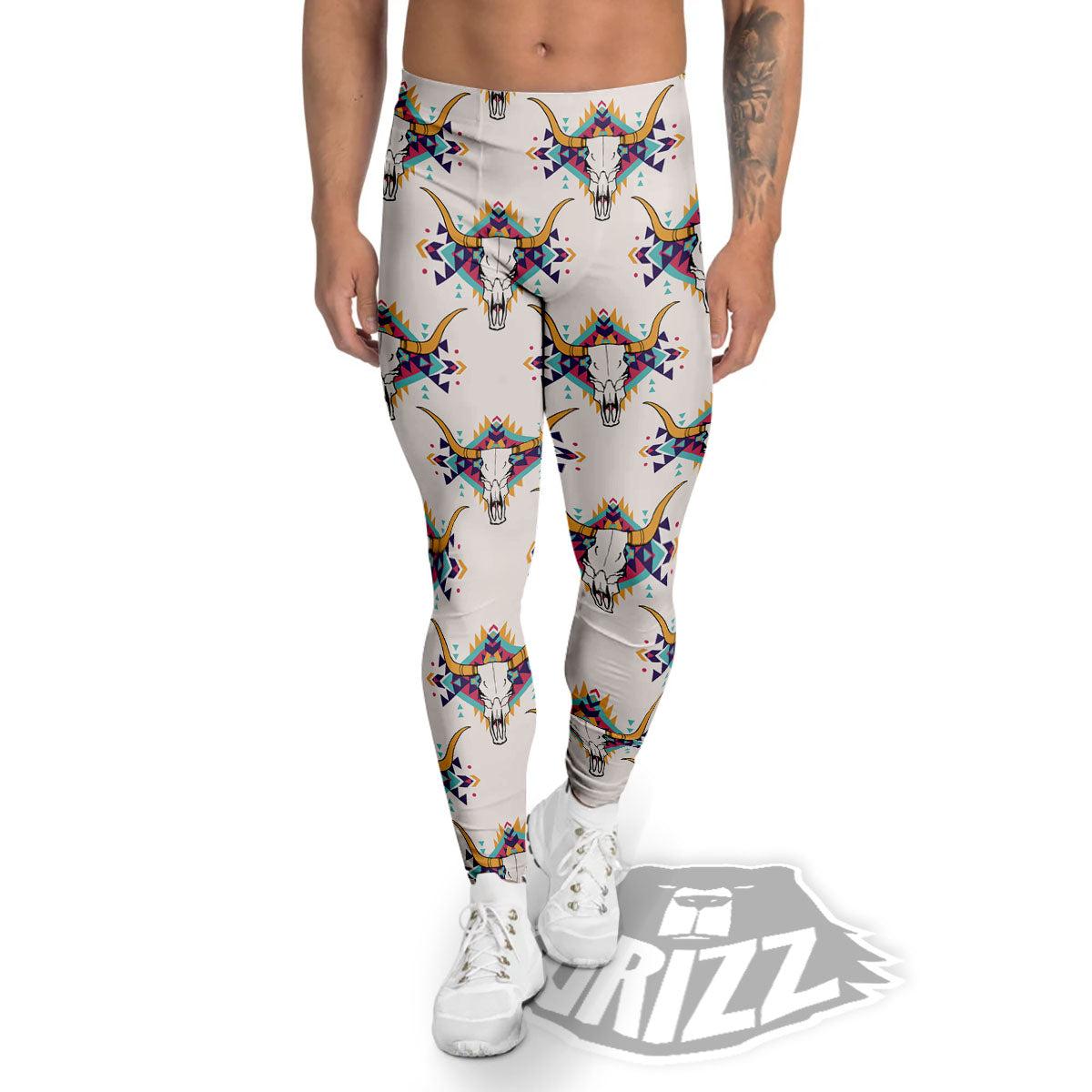 Buffalo Native Print Pattern Men's Leggings-grizzshop