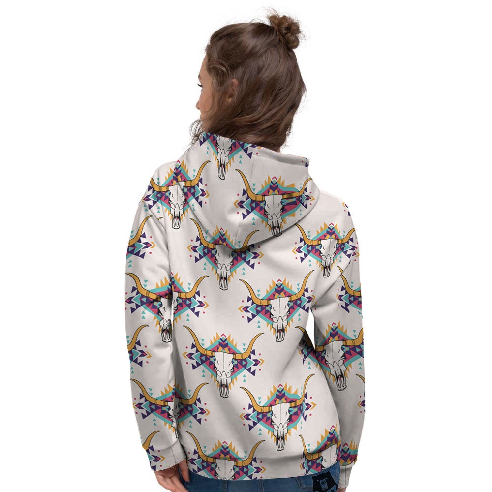 Buffalo Native Print Pattern Women's Hoodie-grizzshop