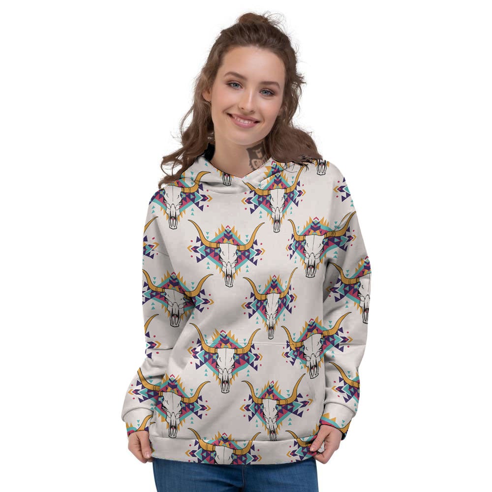 Buffalo Native Print Pattern Women's Hoodie-grizzshop