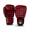 Buffalo Plaid Black And Red Print Boxing Gloves-grizzshop