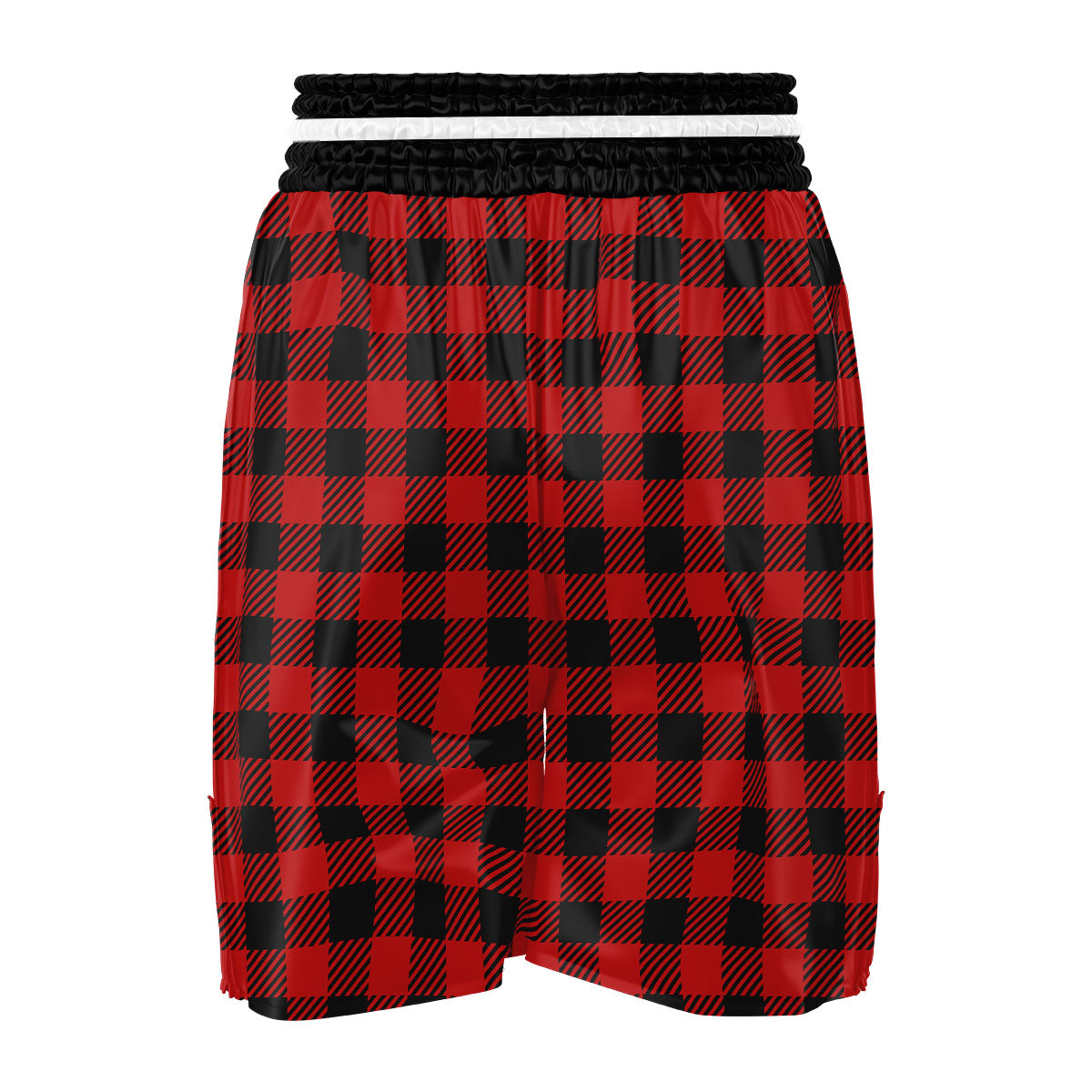 Buffalo Plaid Hot Red Print Boxing Shorts-grizzshop
