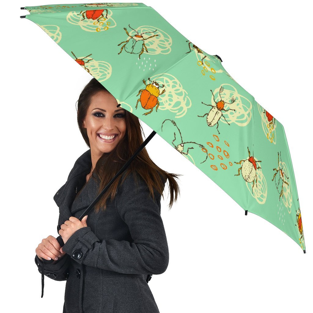 Bug Print Pattern Automatic Foldable Umbrella-grizzshop