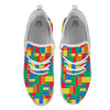 Building Blocks Colorful Plastic Print White Athletic Shoes-grizzshop