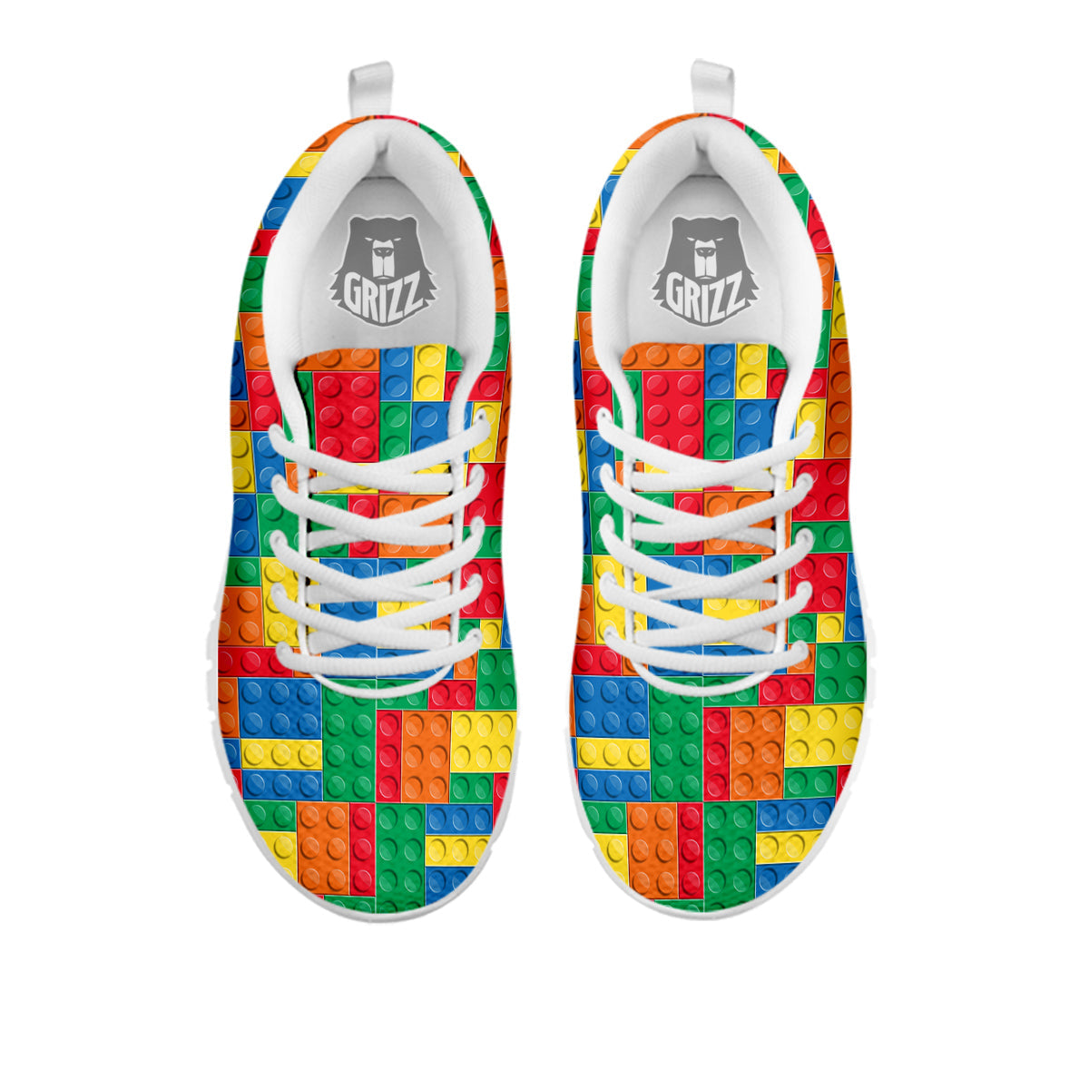 Building Blocks Colorful Plastic Print White Sneaker-grizzshop