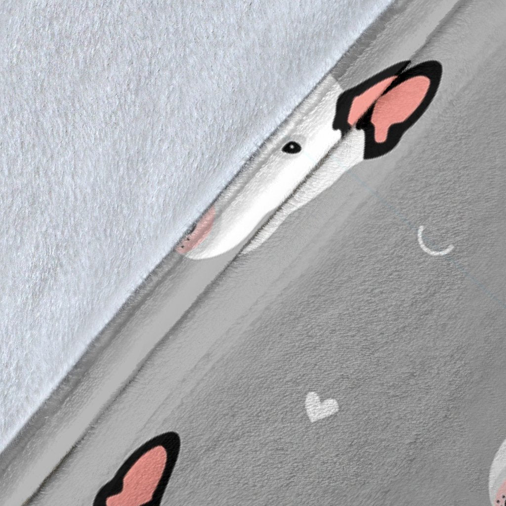 Bull Terrier Glay Pattern Print Blanket-grizzshop