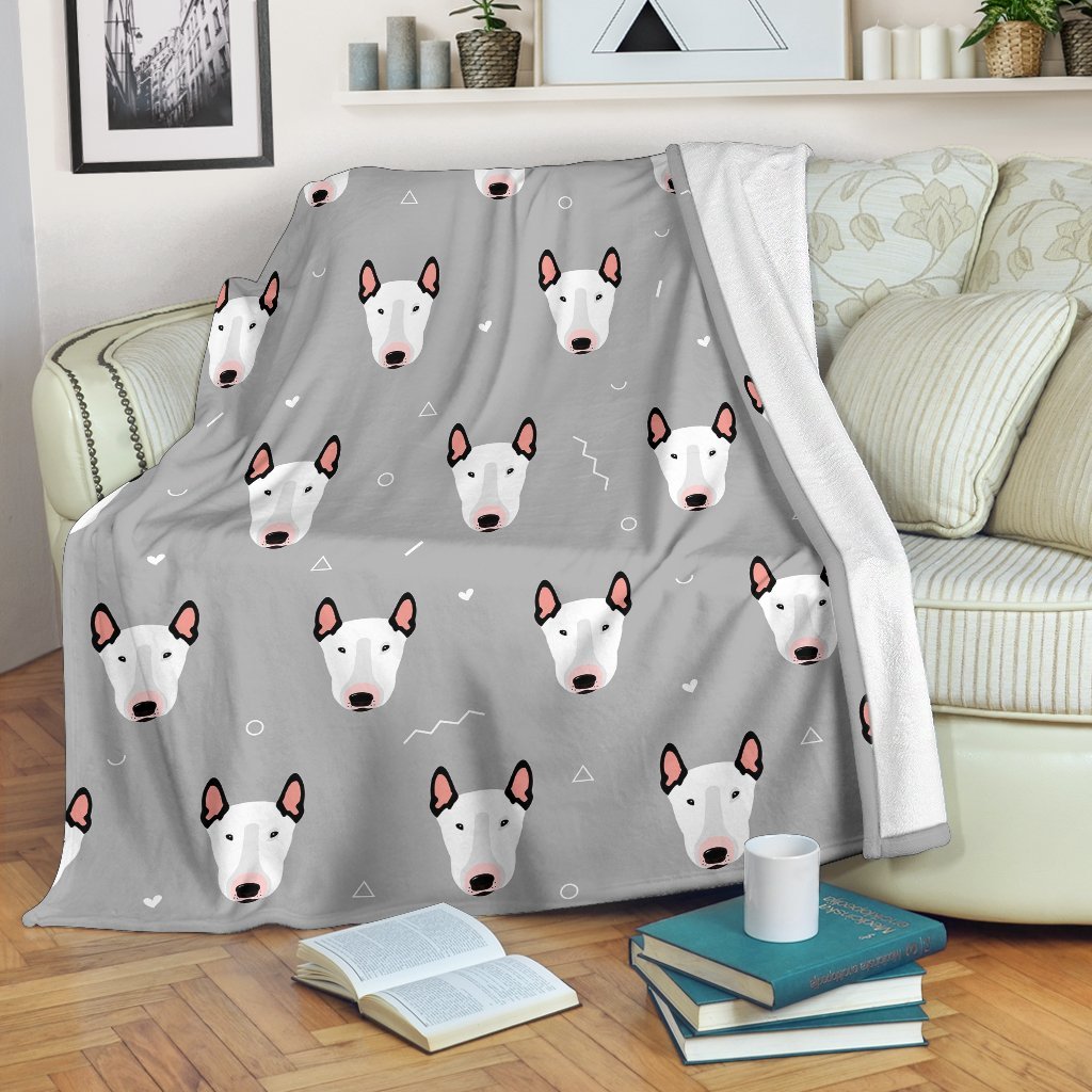 Bull Terrier Glay Pattern Print Blanket-grizzshop