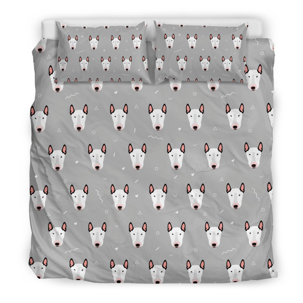 Bull Terrier Glay Pattern Print Duvet Cover Bedding Set-grizzshop