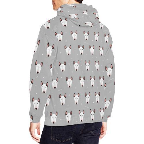 Bull Terrier Glay Pattern Print Men Pullover Hoodie-grizzshop
