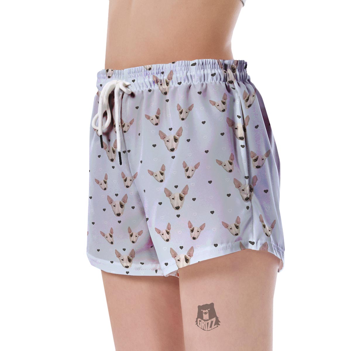 Bull Terrier Heart Pattern Print Women's Shorts-grizzshop