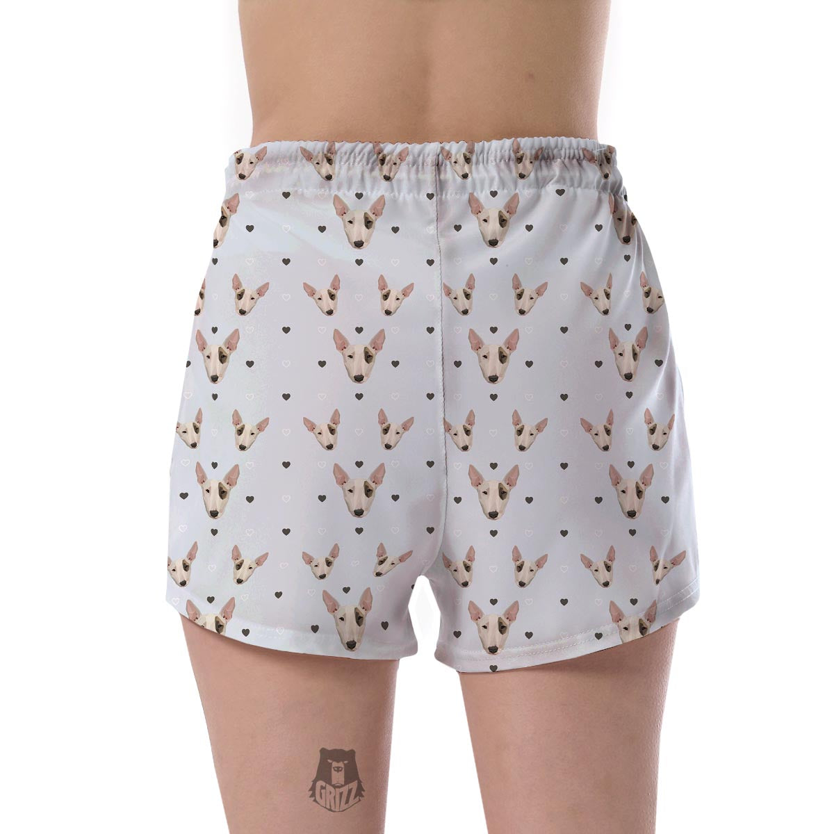 Bull Terrier Heart Pattern Print Women's Shorts-grizzshop