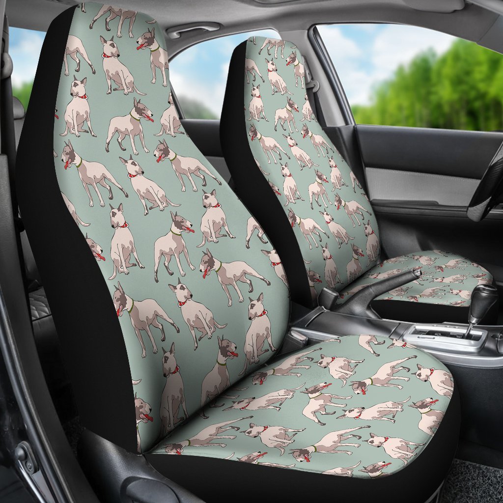 Bull Terrier Pattern Print Universal Fit Car Seat Cover-grizzshop