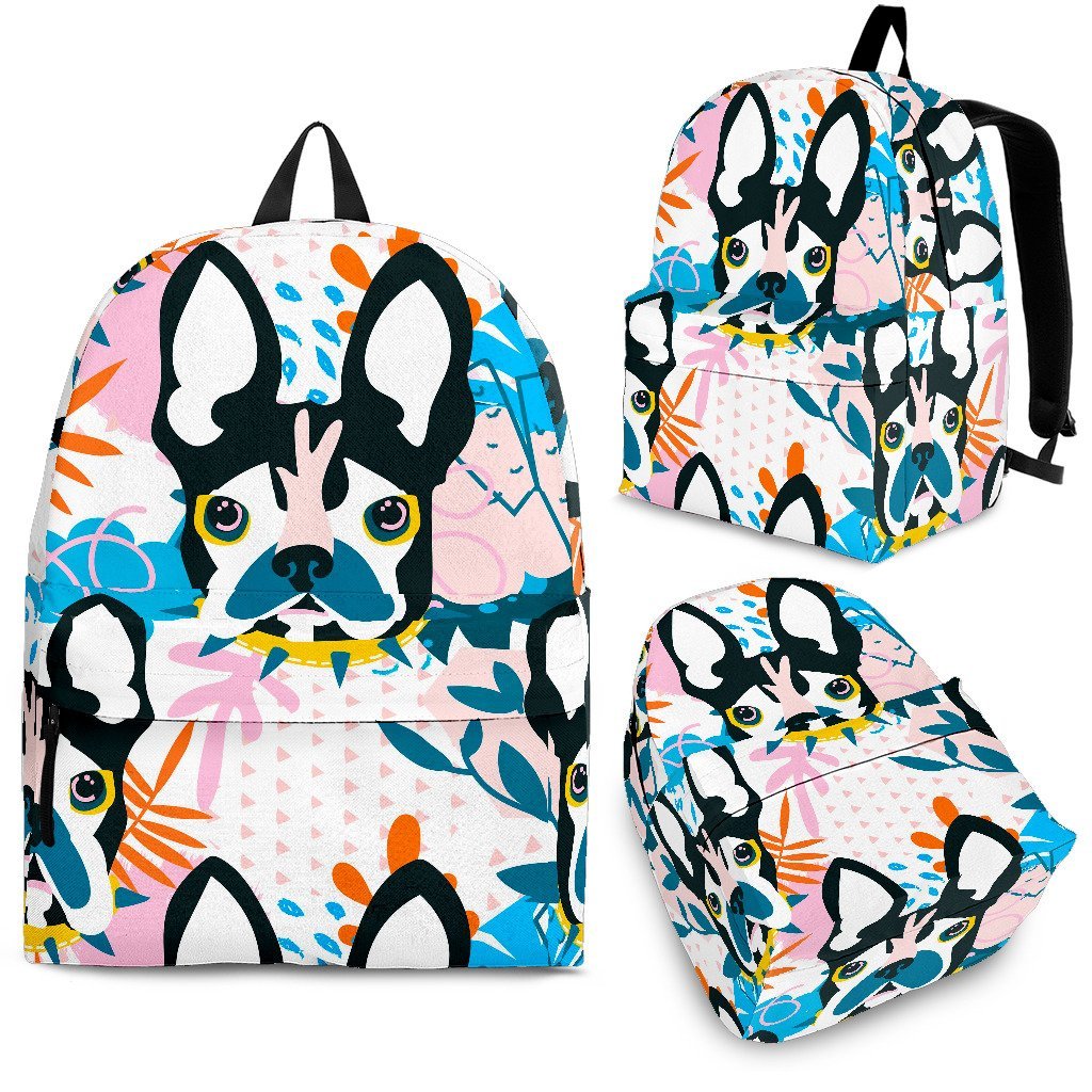 Bulldog Paint Pattern Print Backpack-grizzshop