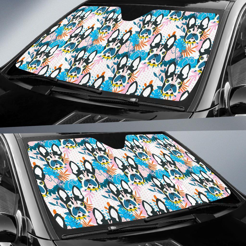 Bulldog Paint Pattern Print Car Sun Shade-grizzshop