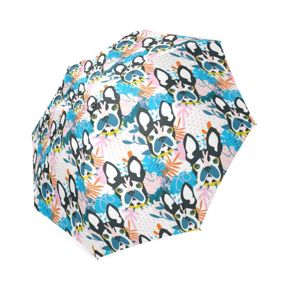 Bulldog Paint Pattern Print Foldable Umbrella-grizzshop