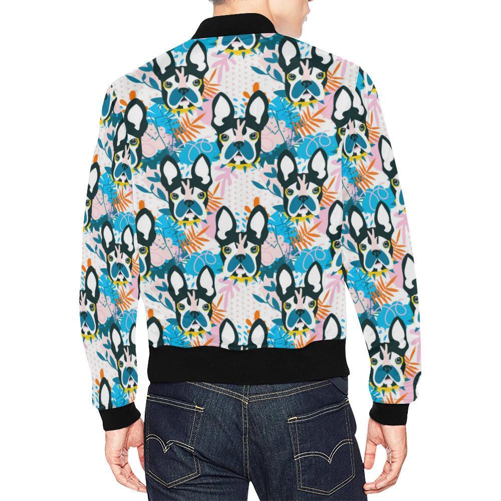 Bulldog Paint Pattern Print Men's Bomber Jacket-grizzshop