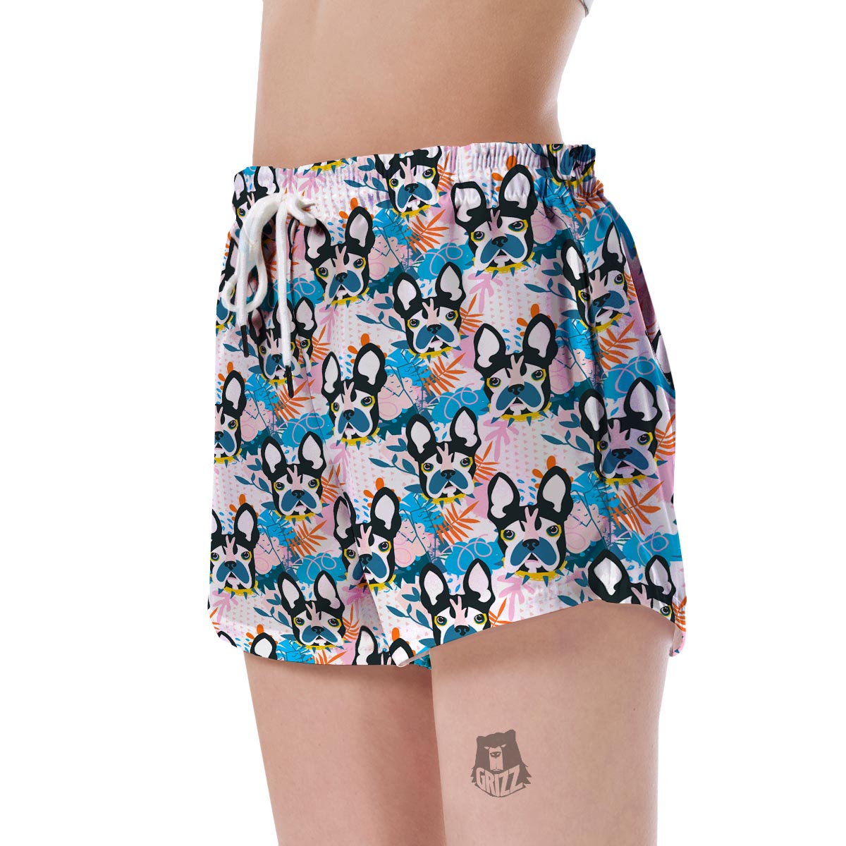 Bulldog Paint Pattern Print Women's Shorts-grizzshop