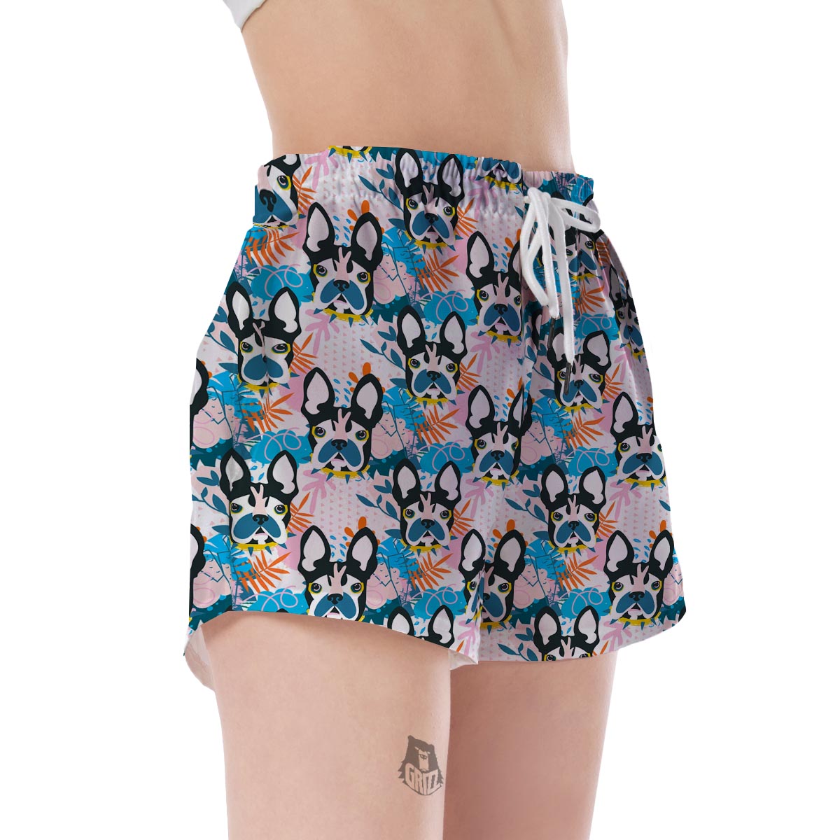 Bulldog Paint Pattern Print Women's Shorts-grizzshop