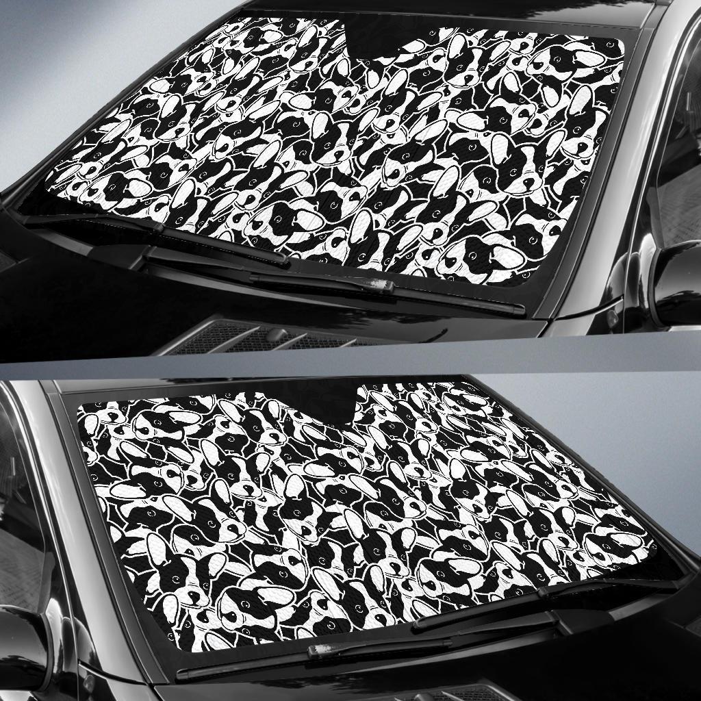 Bulldog Pattern Print Car Sun Shade-grizzshop