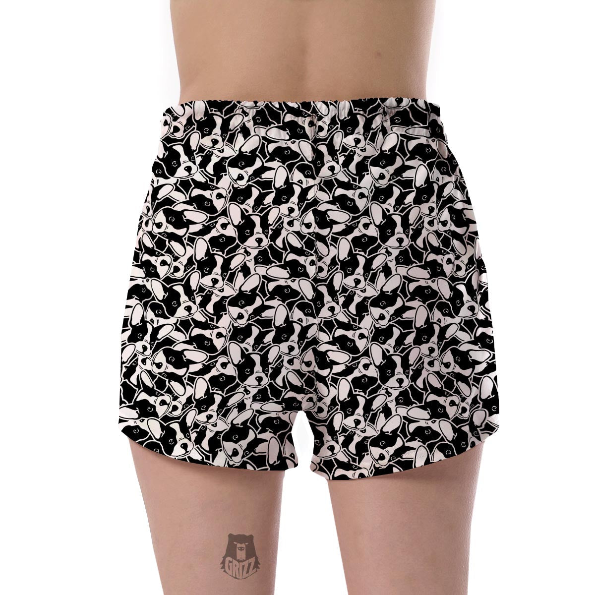 Bulldog Pattern Print Women's Shorts-grizzshop
