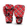 Bulldog Red French Print Pattern Boxing Gloves-grizzshop