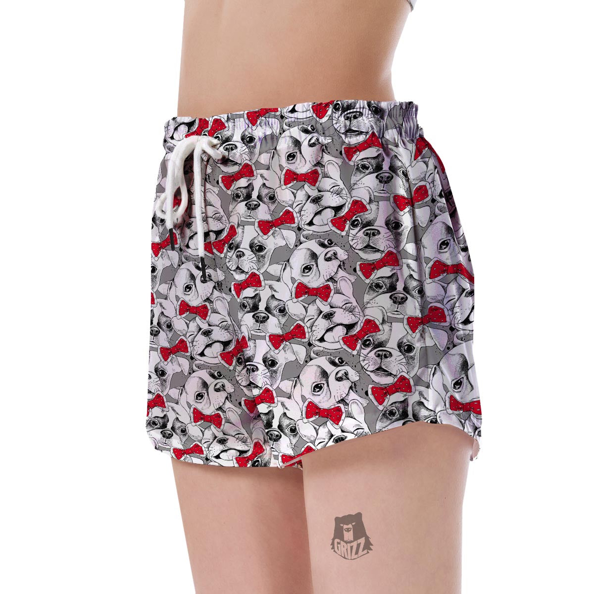 Bulldog Tuxedo Pattern Print Women's Shorts-grizzshop