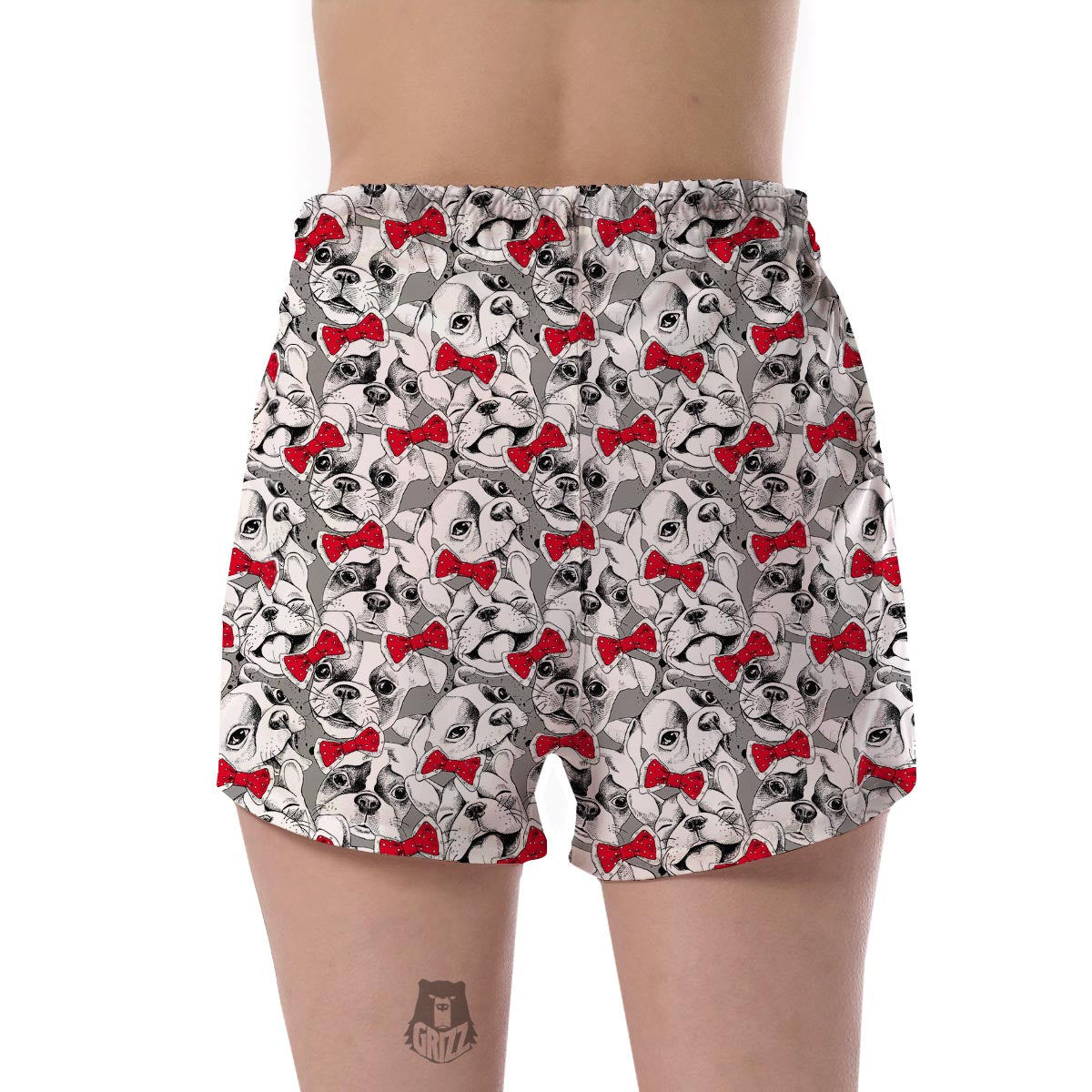 Bulldog Tuxedo Pattern Print Women's Shorts-grizzshop