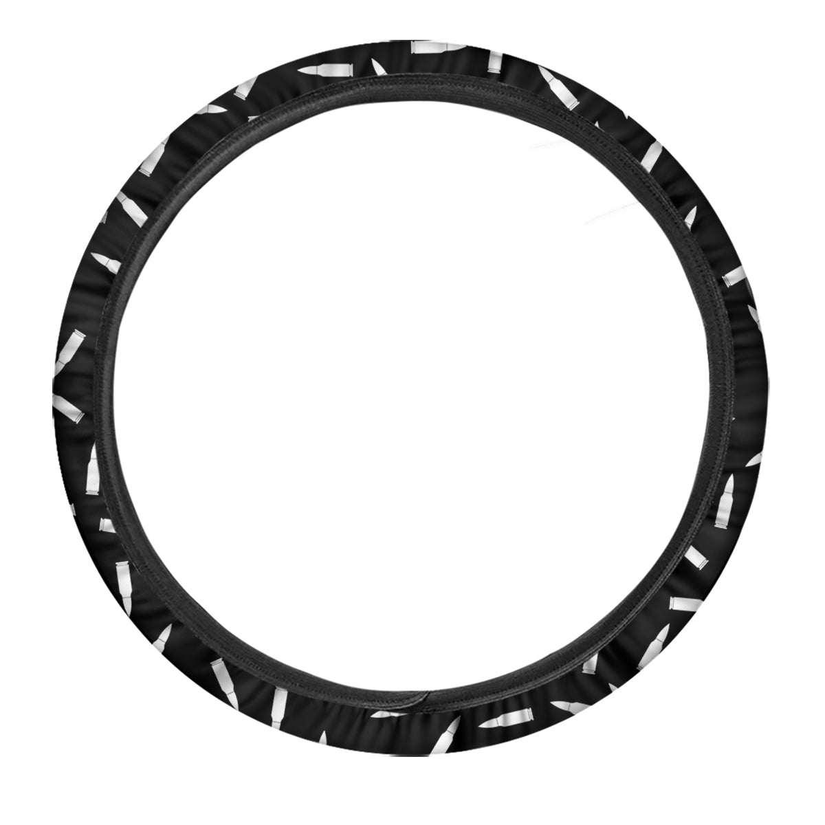 Bullet Gun White Print Pattern Car Steering Wheel Cover-grizzshop