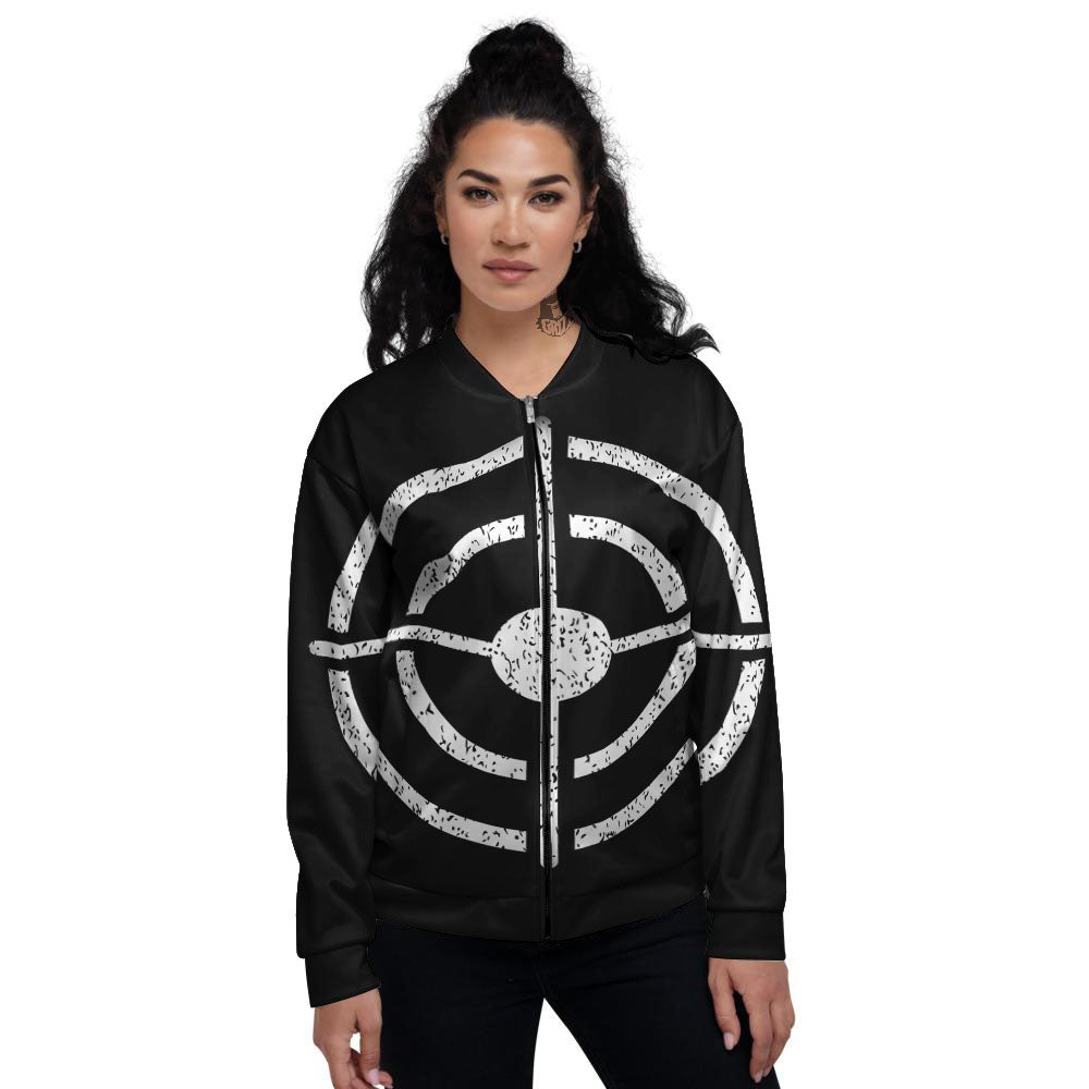 Bullseye Target Grunge Print Women's Bomber Jacket-grizzshop