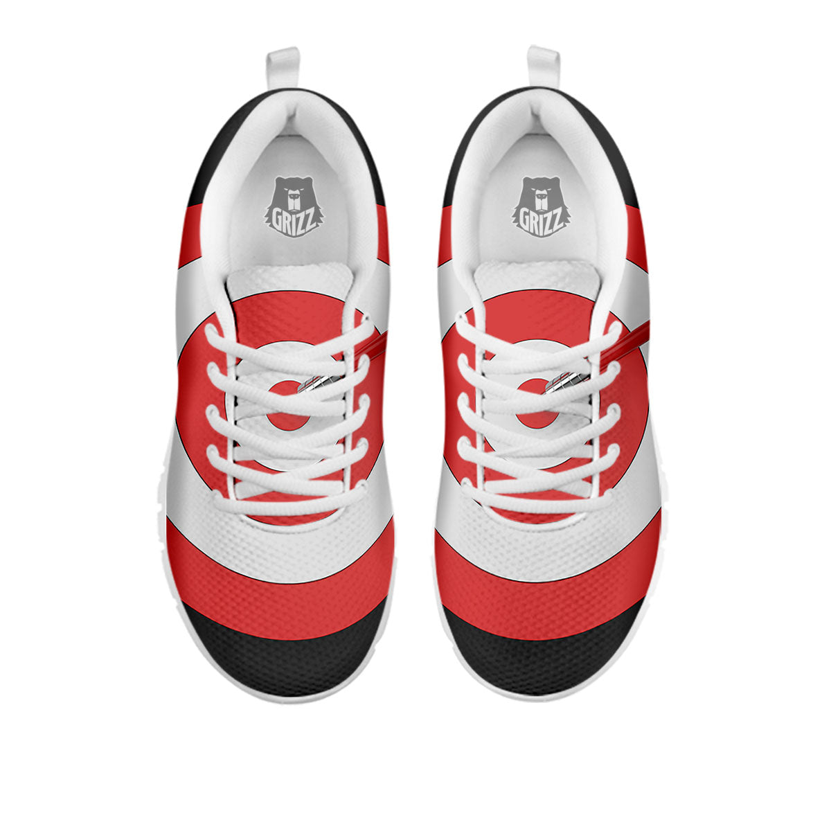 Bullseye Target White And Red Print White Sneaker-grizzshop