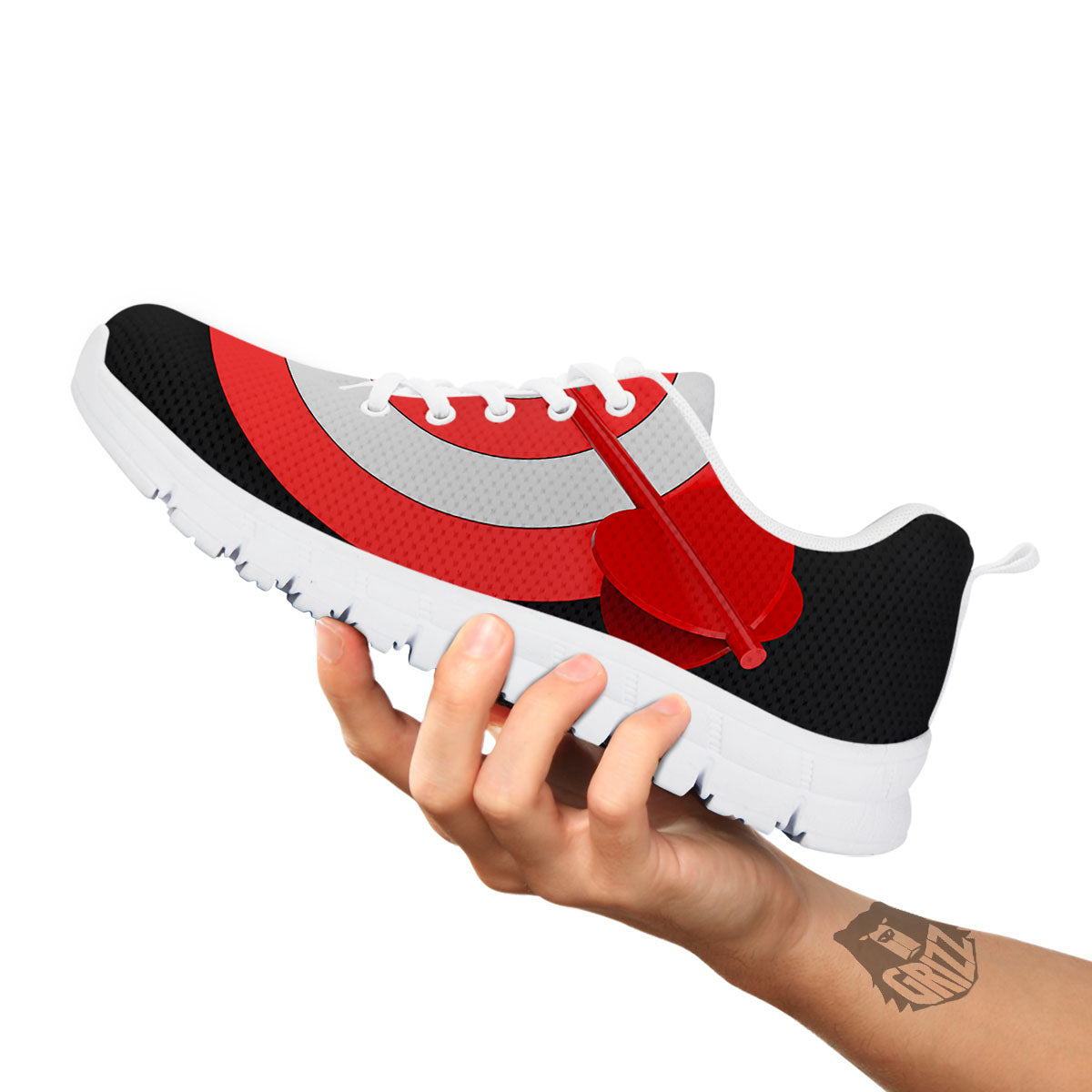 Bullseye Target White And Red Print White Sneaker-grizzshop