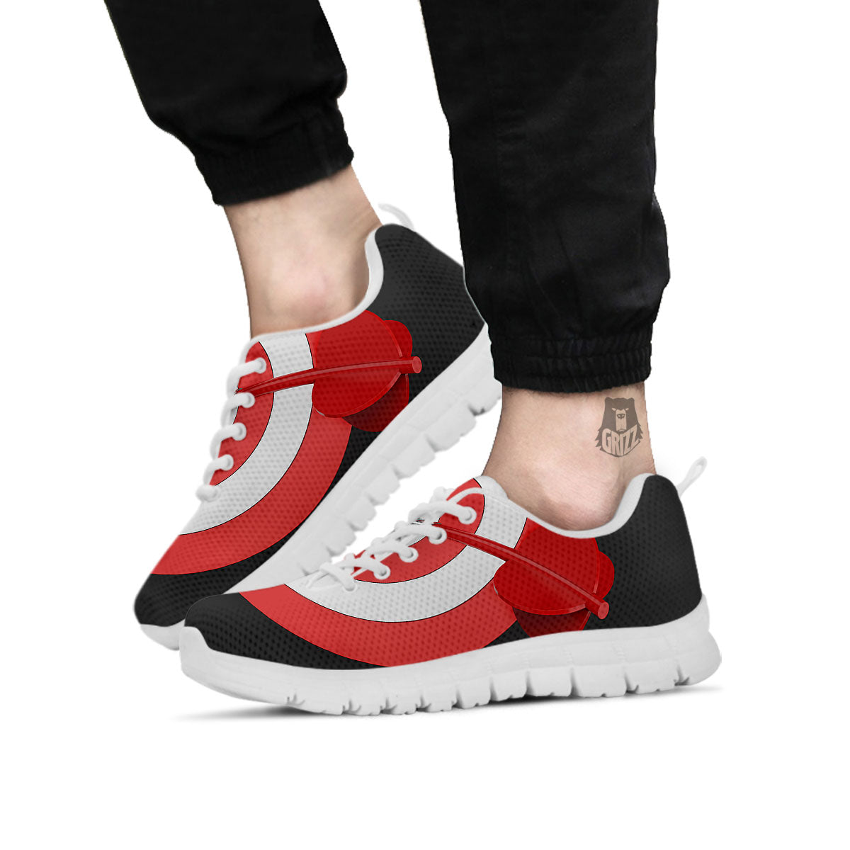 Bullseye Target White And Red Print White Sneaker-grizzshop
