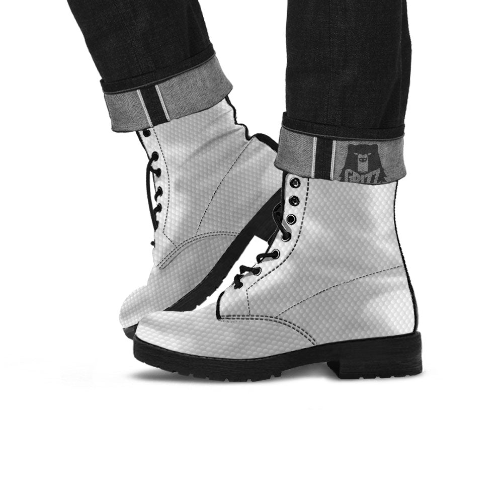 Bumps Texture Print Leather Boots-grizzshop