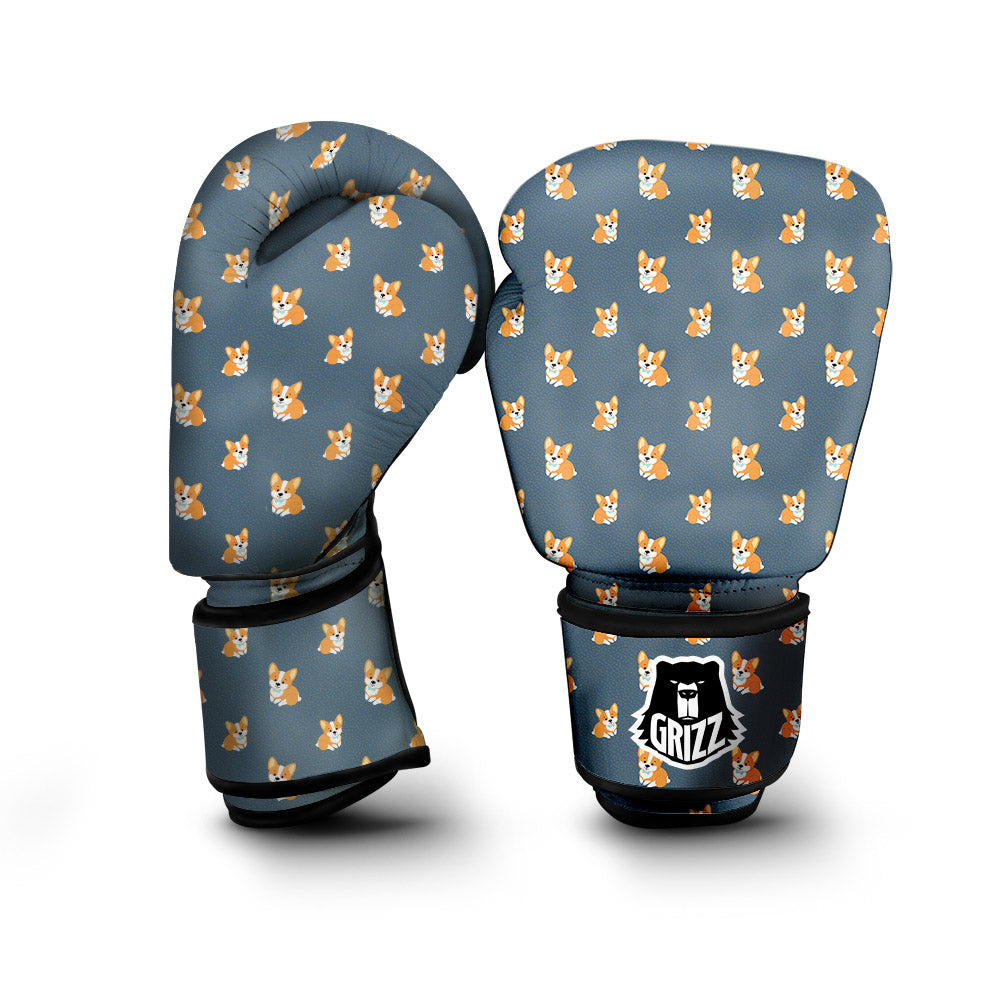 Bunny Corgi Print Pattern Boxing Gloves-grizzshop