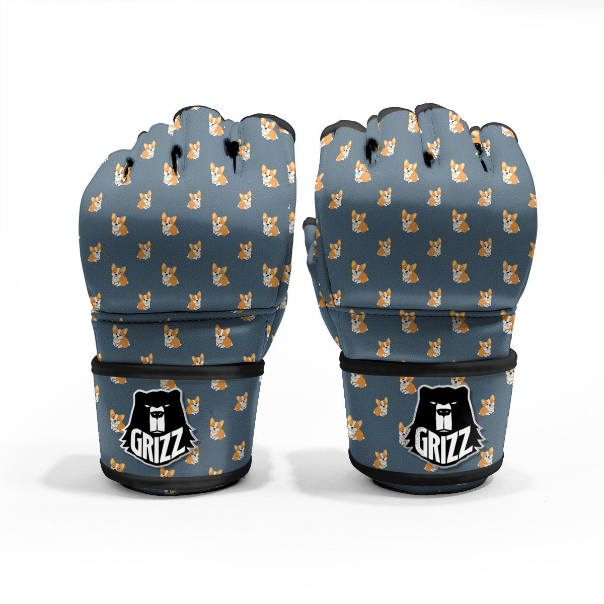 Bunny Corgi Print Pattern MMA Gloves-grizzshop