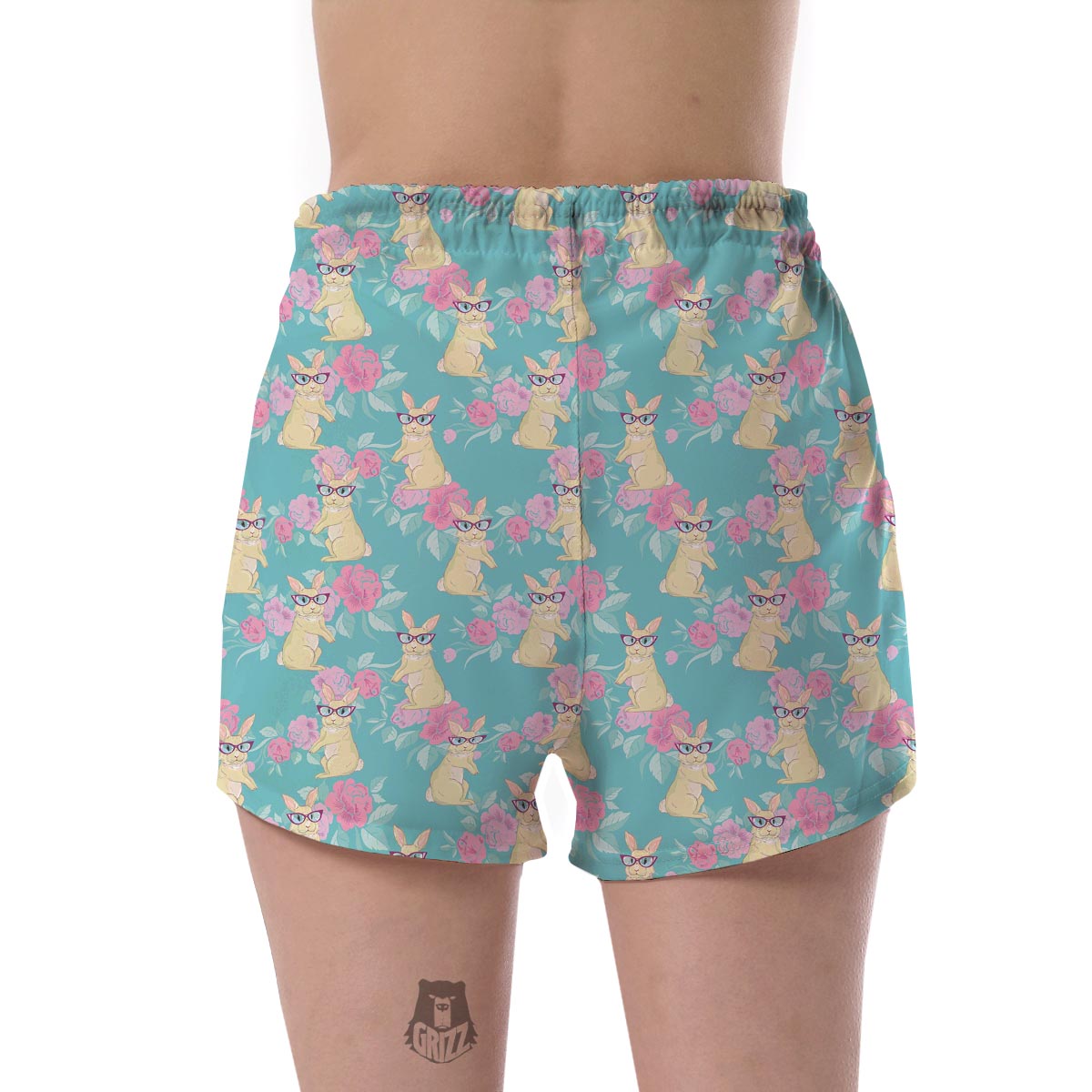Bunny Rabbit Print Pattern Women's Shorts-grizzshop