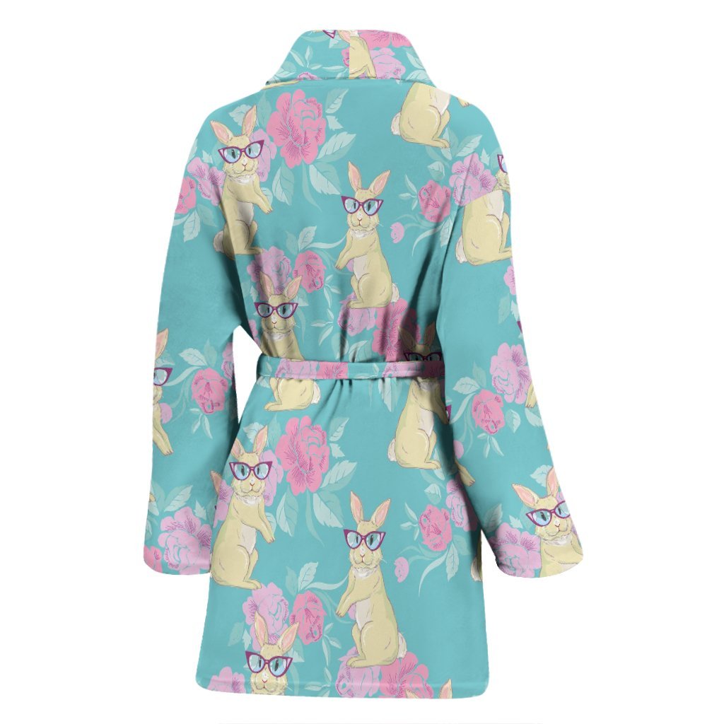 Bunny Rabbit Print Pattern Pattern Print Women Long Robe-grizzshop