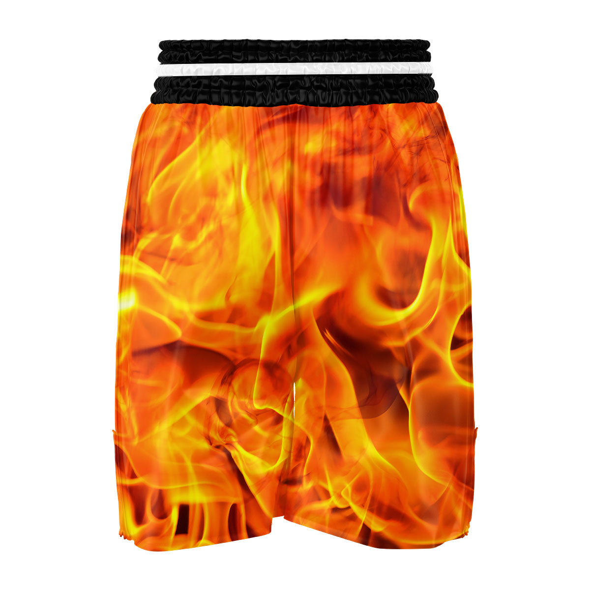 Burning Fire Flame Print Boxing Shorts-grizzshop