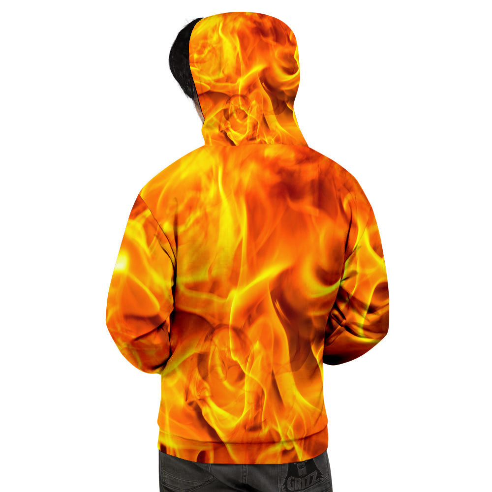 Burning Fire Flame Print Men's Hoodie-grizzshop
