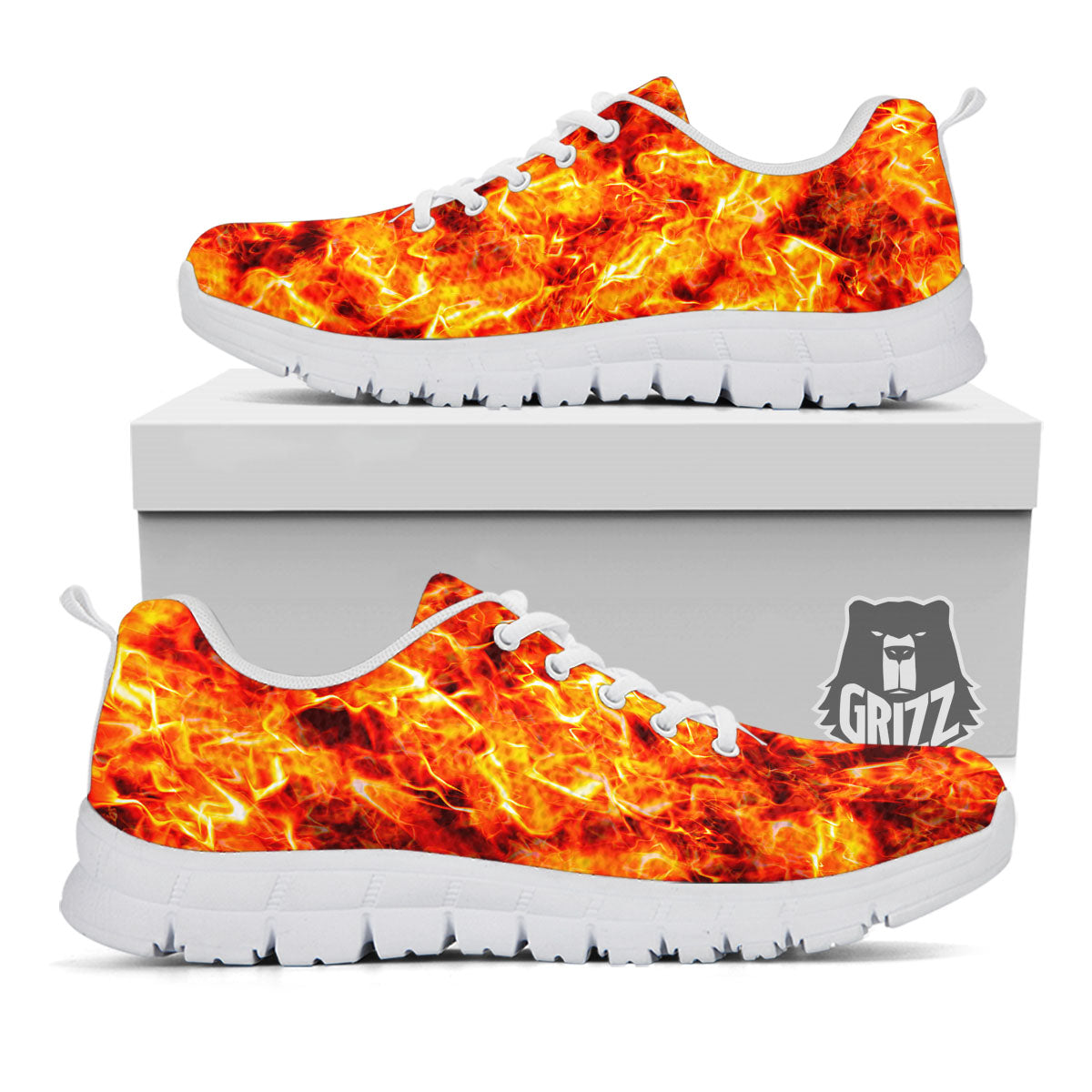 Burning Lava Print White Sneaker-grizzshop
