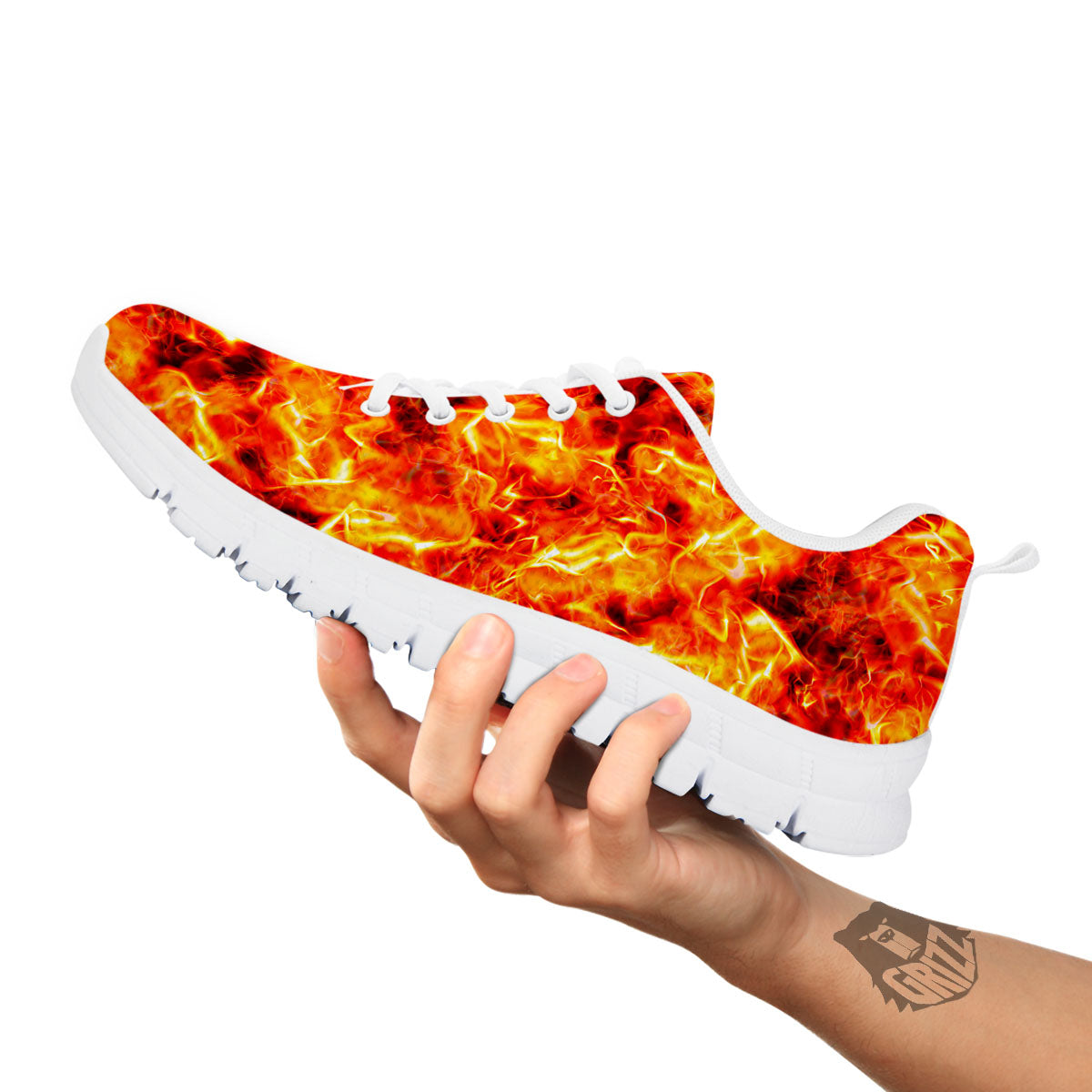 Burning Lava Print White Sneaker-grizzshop