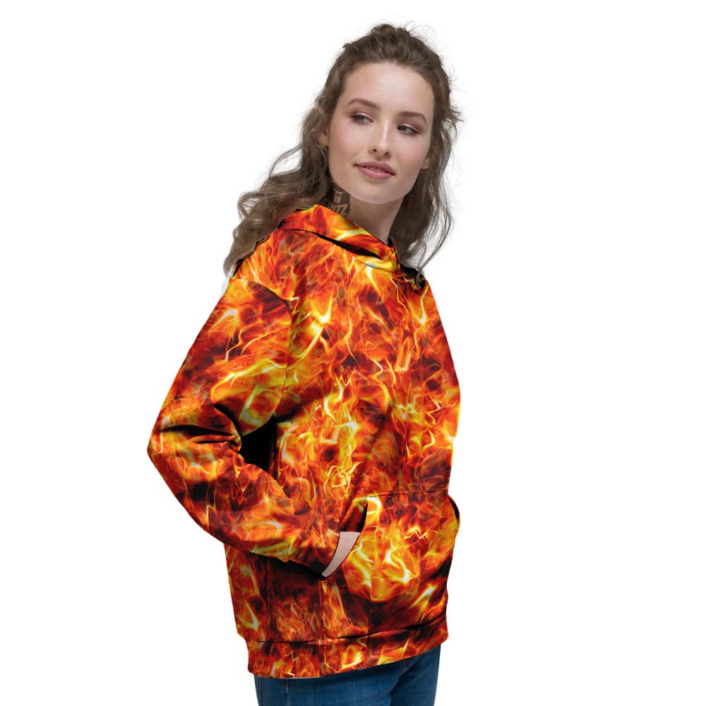 Burning Lava Print Women's Hoodie-grizzshop