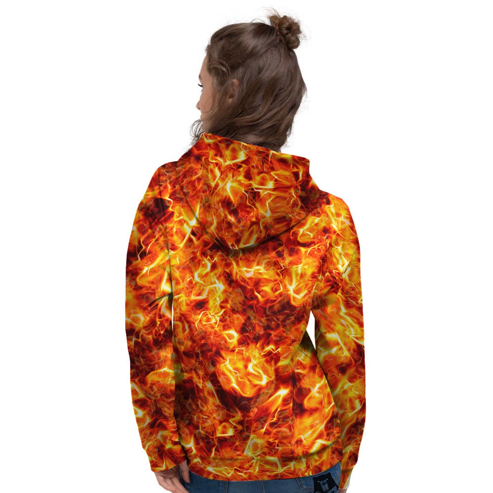 Burning Lava Print Women's Hoodie-grizzshop