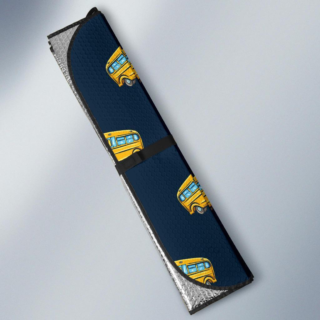 Bus School Pattern Print Car Sun Shade-grizzshop