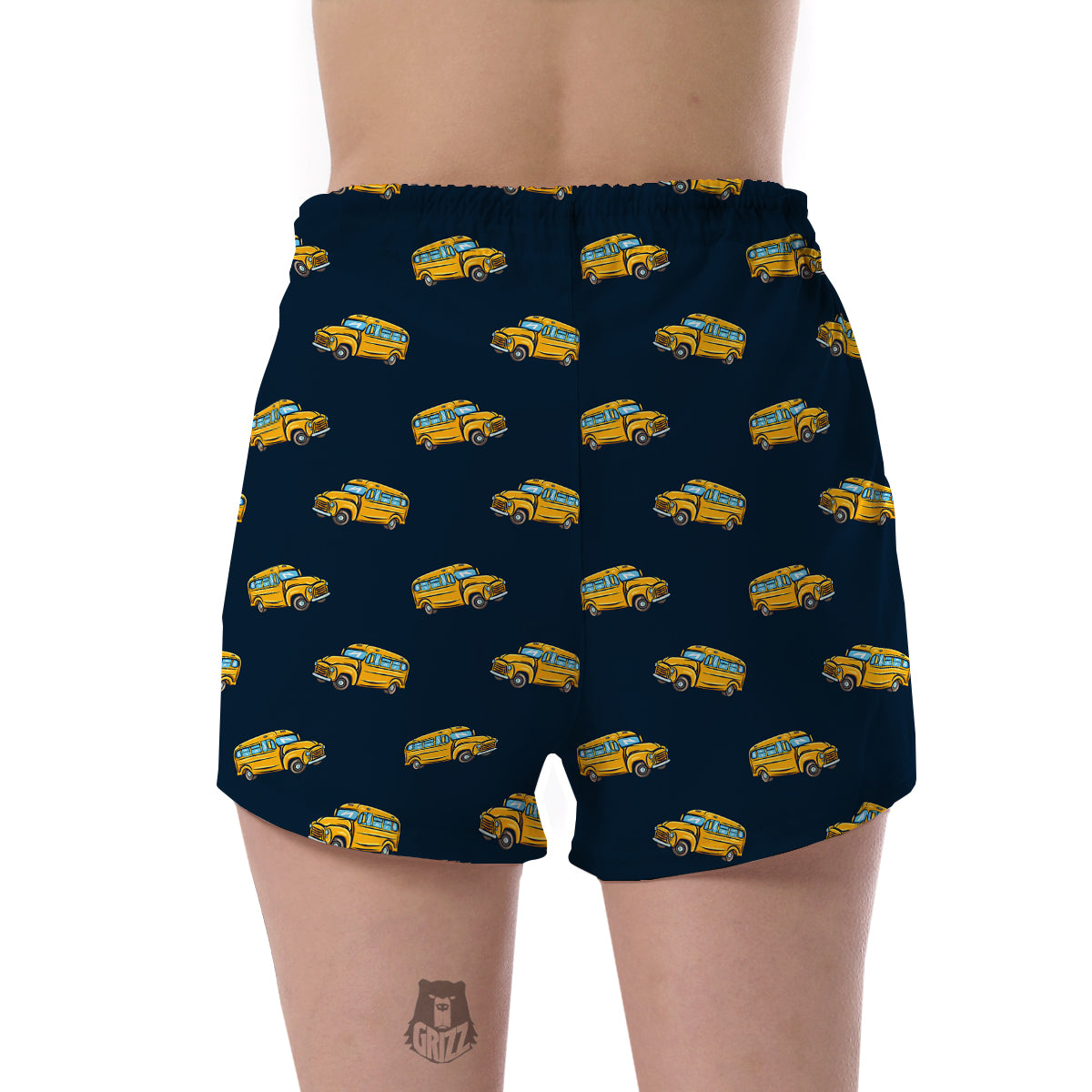 Bus School Pattern Print Women's Shorts-grizzshop